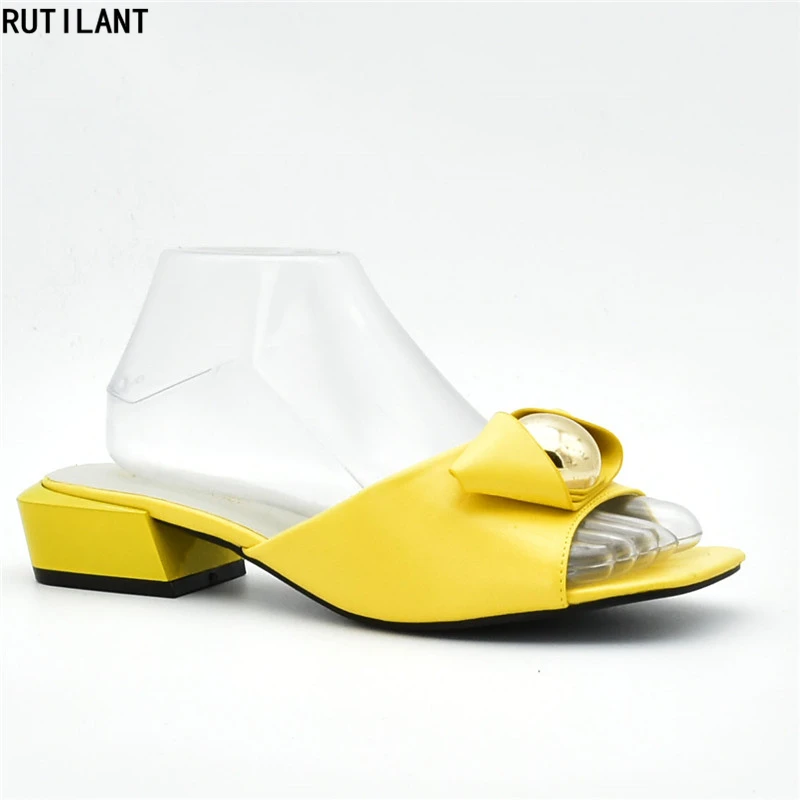 

New Arrival Summer Low Heeled Shoes for Women Ladies Sandals with Heels Slip on Shoes for Women Elegant Party Pumps African Shoe