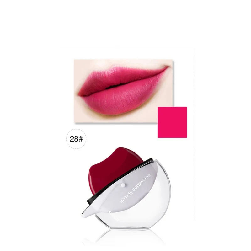 Профессиональный макияж полное покрытие губная помада бархатистая матовая губная помада стойкий водонепроницаемый блеск для губ сексуальные красные цвета - Цвет: 28