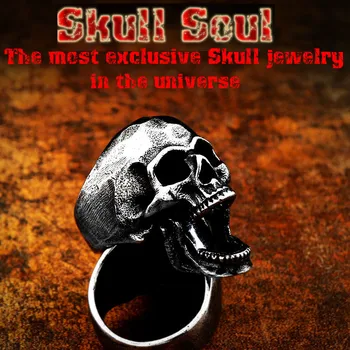 

Beier Stainless steel punk Rock Gold skull soul leader can be moved three style Ring men Party Gift fashion Retro jewelryBR8-592