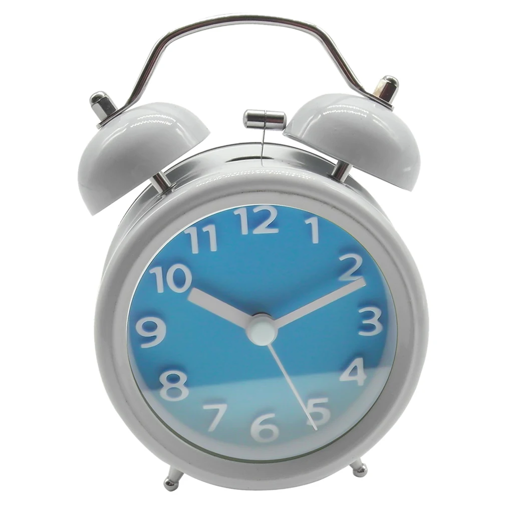 Classic Retro Twin Bell Silent Non-ticking Sweep Quartz Movement Loud Alarm Clock with Night Light for Bedroom Bedside Office