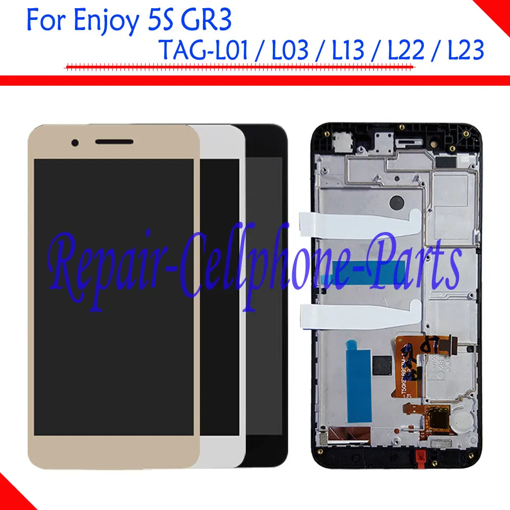 

New 5.0 inch Full LCD DIsplay+Touch Screen Digitizer Assembly With Frame For Huawei Enjoy 5S GR3 TAG-L01 / L03 / L13 / L22 / L23