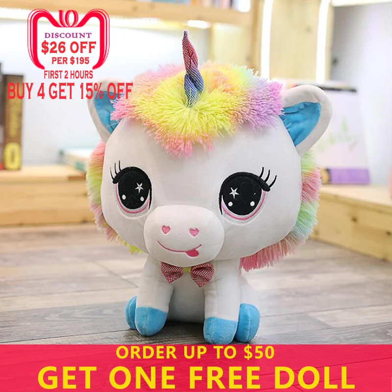 

Plush Toys 35CM Unicorn Animals Horse Cartoon Party Christmas Gifts Toys For Children Big Eyes Stuffed Kids Toys