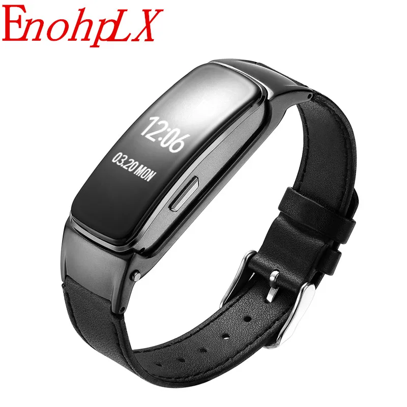 

EnohpLX 2018 Smart Bluetooth Headphone Smart band Blood Pressure Answer and Dail Call Smart Call Bracelet B3 Plus