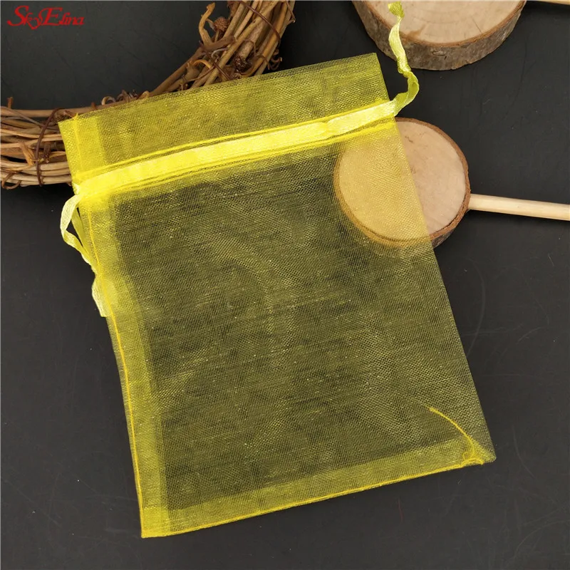 yellow 50 шт./лот 29*39 см блестящие украшения, сумки из органзы, украшения, сумки, подарочные свадебные сувениры и подарки 7ZSH321-50 - Цвет: yellow