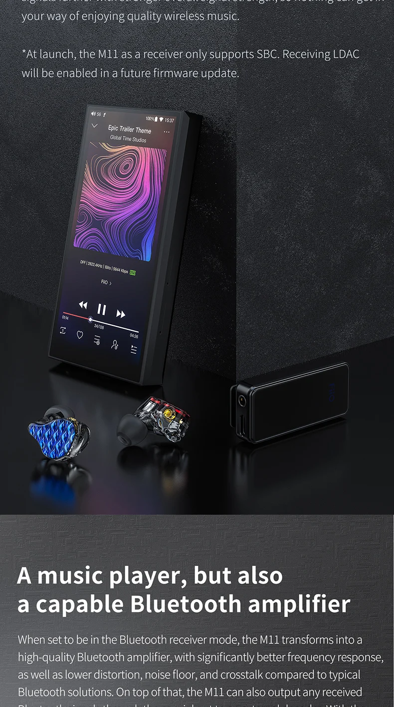 FiiO M11 HIFI аудио на базе Android Bluetooth без потерь портативный музыкальный плеер MP3 USB DAC WIFI/Air Play/Spotify aptx-HD/LDAC DSD