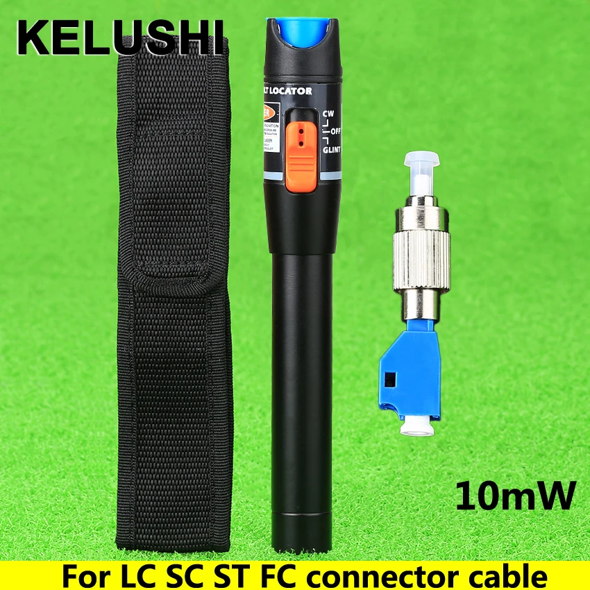 

KELUSHI FTTH fiber Optic Tester 10MW and LC/FC/SC/ST Adapter Fiber Optica Cable Visual Fault Locator for CATV