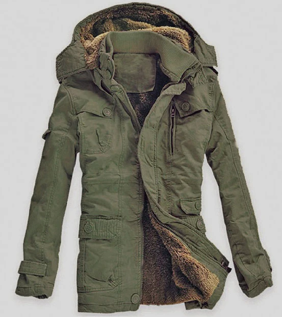 

Men Korean Fashion Warm Coat Coat Men Plus Size Cotton Padded Jacket Medium and long Casual Coat Thicken