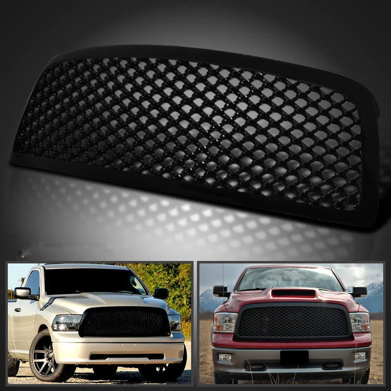 

XYIVYG 2009-2012 for Dodge Ram 1500 Mesh Front Hood Grill Grille Glossy Black ABS