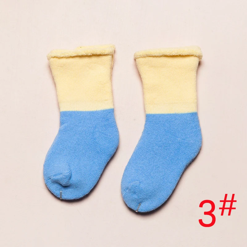 6 пар, весна-осень-зима, Новое поступление, хлопковые носки для малышей теплые очень толстые нескользящие носки для детей 0-3 лет