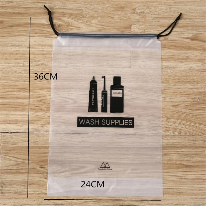 Travel Storage Drawstring Bags Small Waterproof Harness Pocket Transparent Clothing Underwear Bag 5 Per Pack Wash Supplies Pouch