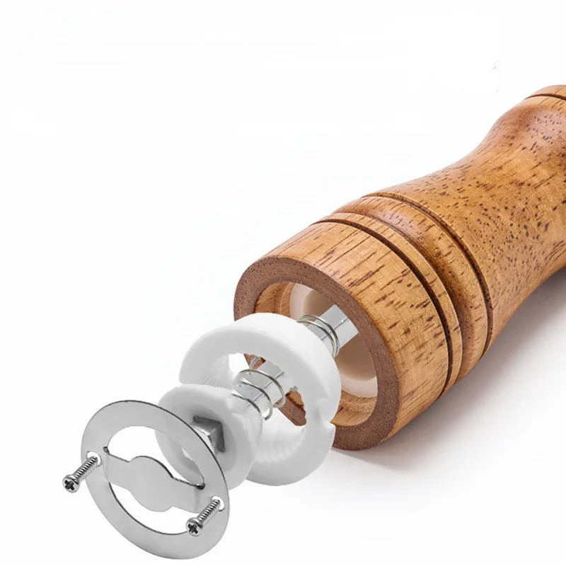 Kitchenware storage block tools home goods manual oak pepper crude salt cumin grinder holder rack accessories organizer