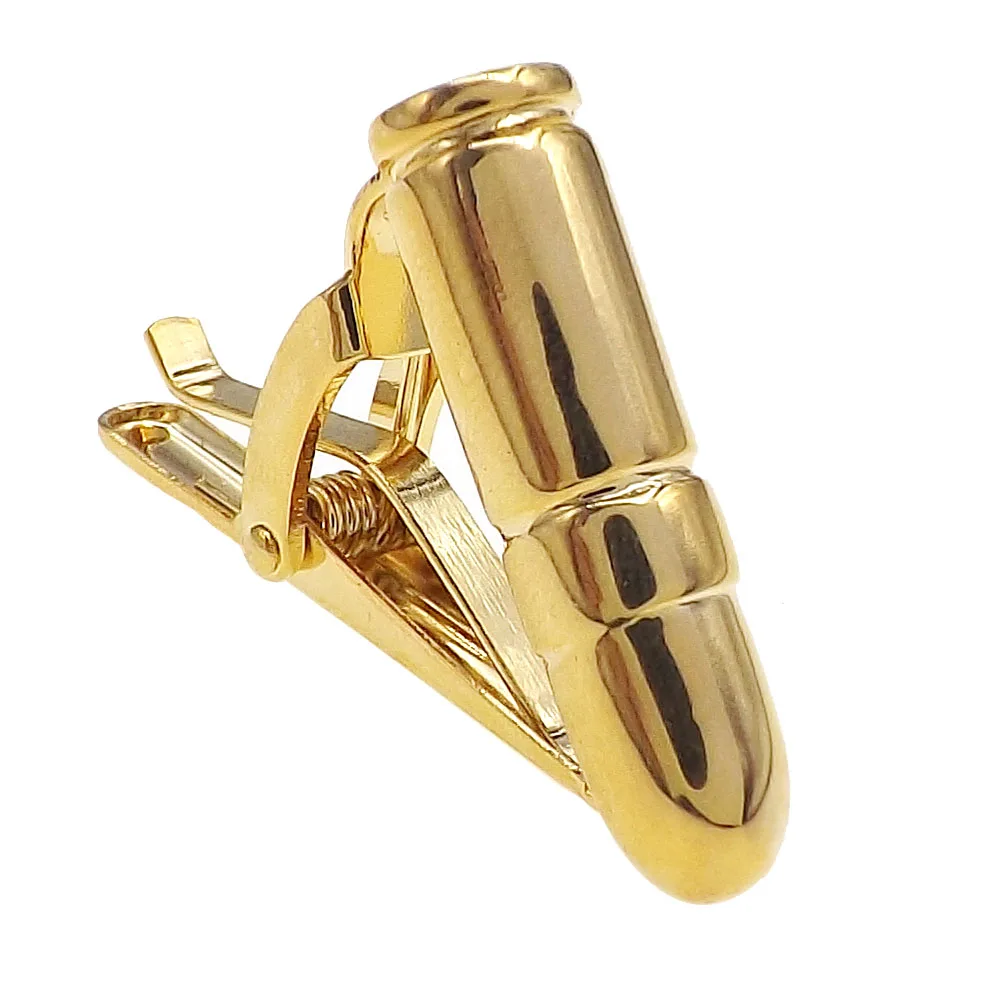 Gold Bullet Short Tie Clips Brass Metal Shirt Necktie Clips For Men