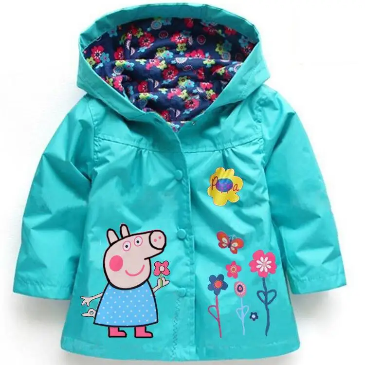 

Spring Autumn Baby Girls Hoodies, Toddler Girls Jackets, Cartoon Kids Outerwear, Waterproof Children's Coat Raincoat Windbreaker