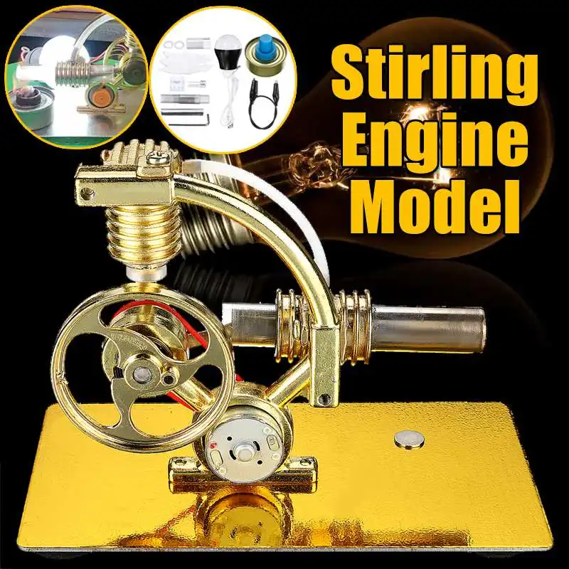

Mini DIY Air Stirling Engine Motor Model With Bulb Educational Steam Power Toy Electricity Learning Model Toys For Children