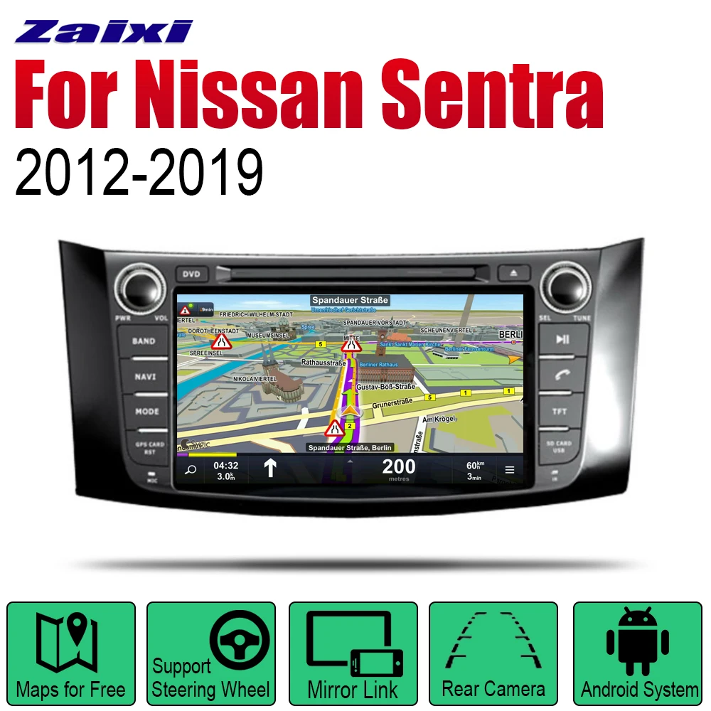 

Auto DVD Player GPS Navigation For Nissan Sentra 2012~2019 Car Android Multimedia System Screen Radio Stereo