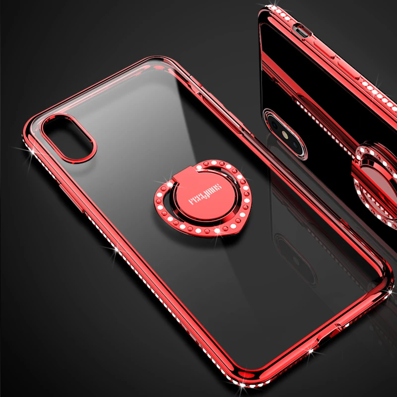 Для женщин Роскошные чехол для телефона iPhone 7 8 6 S плюс прозрачный силиконовый ТПУ