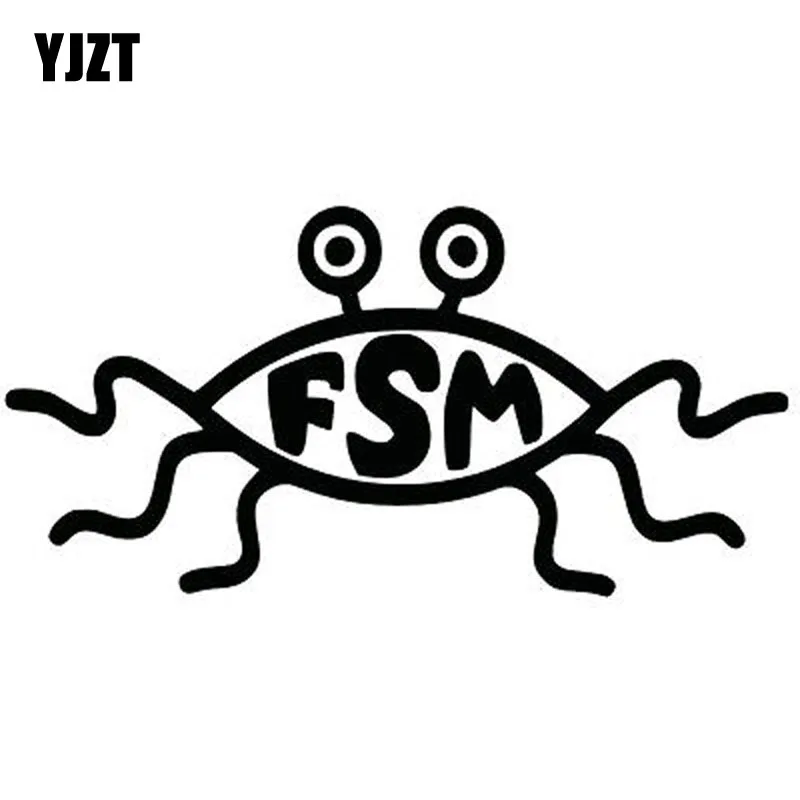 YJZT 13.3X6.6CM FSM Flying Spaghetti Monster Funny Car Stickers Vinyl Decal Black/Silver S8-0303 14cm 9cm fashion x wing star wars funny vinyl car styling decal car stickers black silver s6 3687