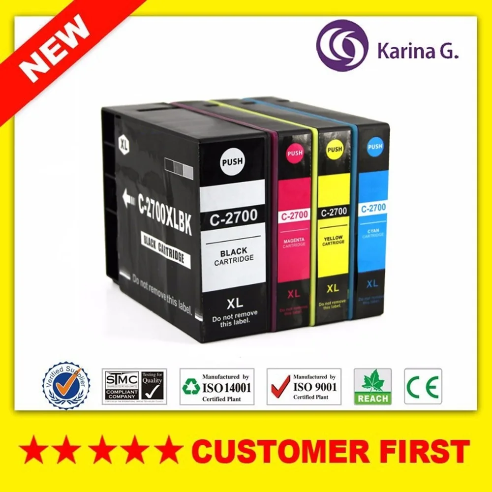 

4PCS Compatible for Canon ink cartridge for PGI-2700 PGI2700 PGI 2700 for MAXIFY iB4070 MAXIFY MB5070 MAXIFY MB5370