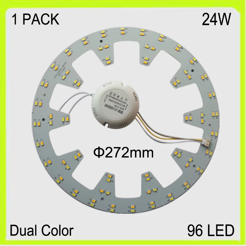

Manufacturer round 24W LED plate pcbs led board DUAL COLOR warm cold white 2300lm dia272MM circular techo LED 220V 230V 240V