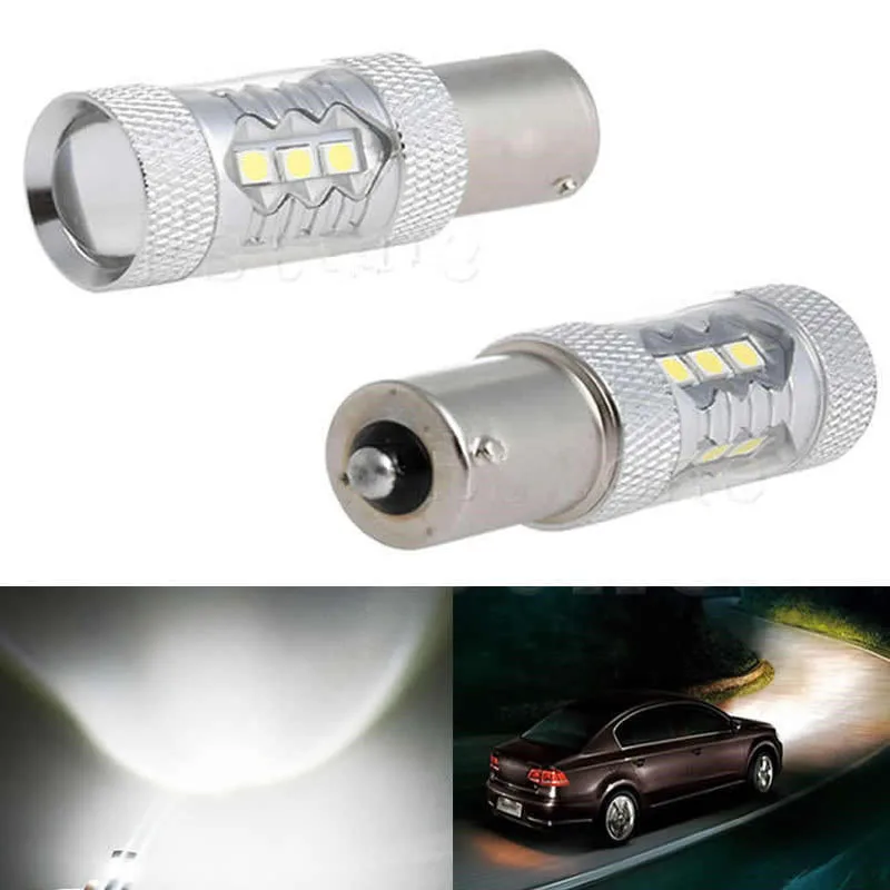 

2pcs 1156 LED Light 80W BA15S P21W Car Backup Reverse Signal Lamp Bulb Super Bright HID White Auto Turn Signals Light