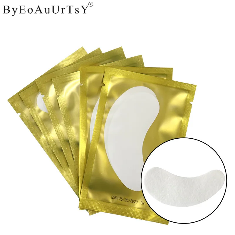 100 pairs Eyelashes Pads Patches for Individual Eye Lash Extension False Lash Make Up Tools Eye Pads Eyebrow Combs (4)