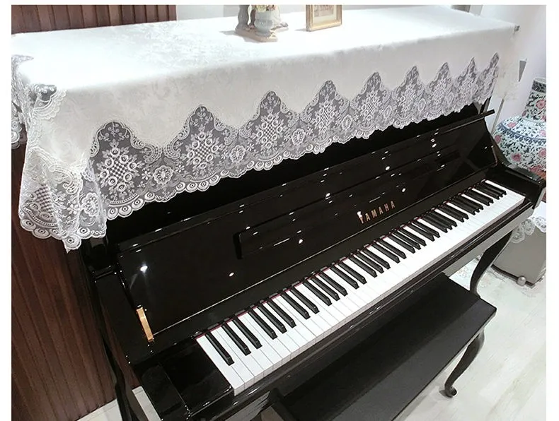 Европейский стиль вышитый кружевной салфетка для фортепиано домашнее свадебное украшение текстиль половина покрытия общий размер Элегантная салфетка для фортепиано s