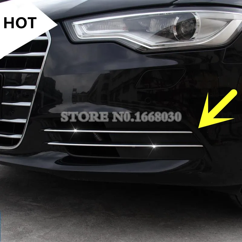 

Exterior Front Bumper Grille Fog Light Trim Cover 4pcs For Audi A6 S6 2012-2015