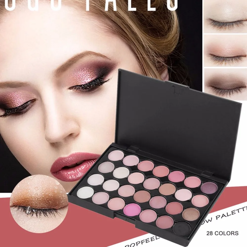 

POPFEEL Professional Women Waterproof Makeup Eyeshadow Palette Cosmetics 28 Colors Long-lasting Beauty Eyeshadow