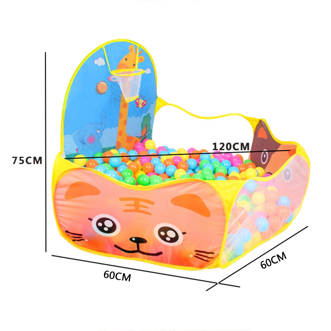 Портативный милый шестигранник в горошек детский манеж мяч яма крытый и открытый легко складывающийся Игровой Палатка дом с сумкой-тоут - Цвет: Yellow
