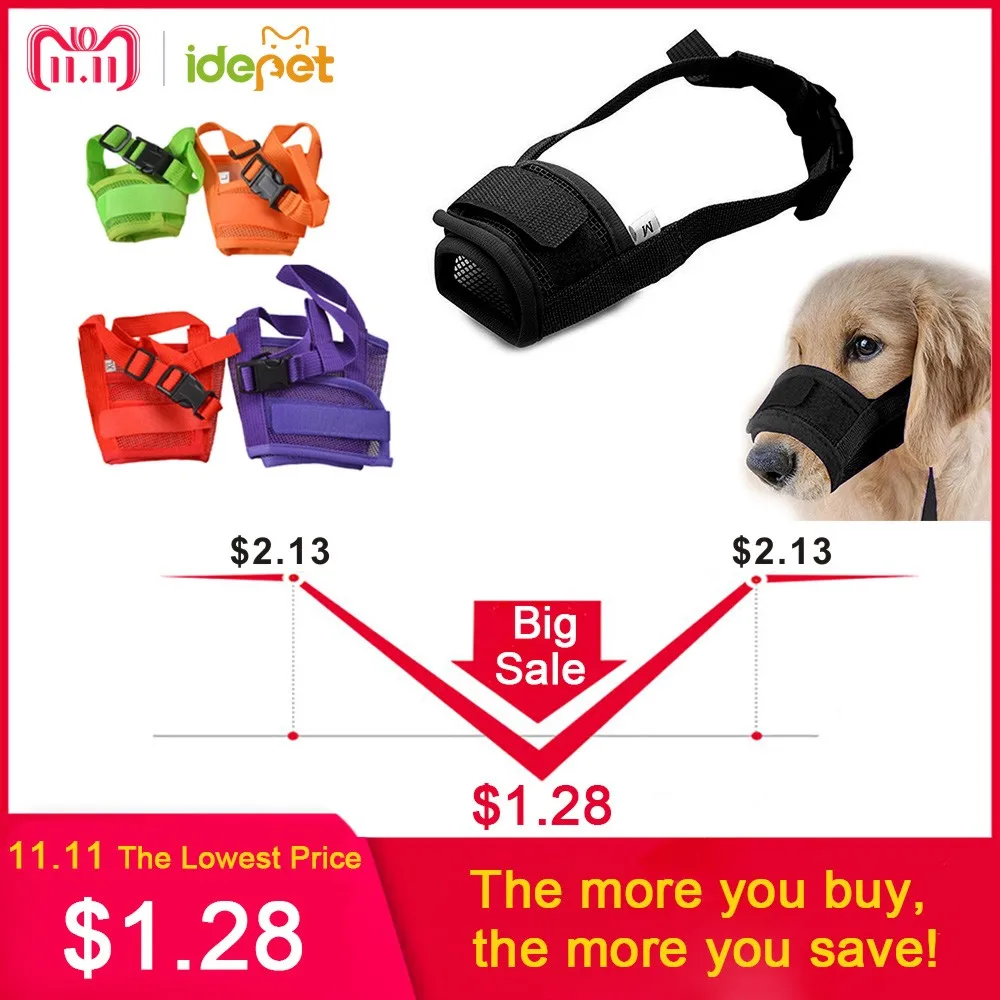 

Anti Barking Dog Muzzle for Small Large Dogs Adjustable Pet Mouth Muzzles for Dogs Nylon Straps Dog Accessories 10cy30S1