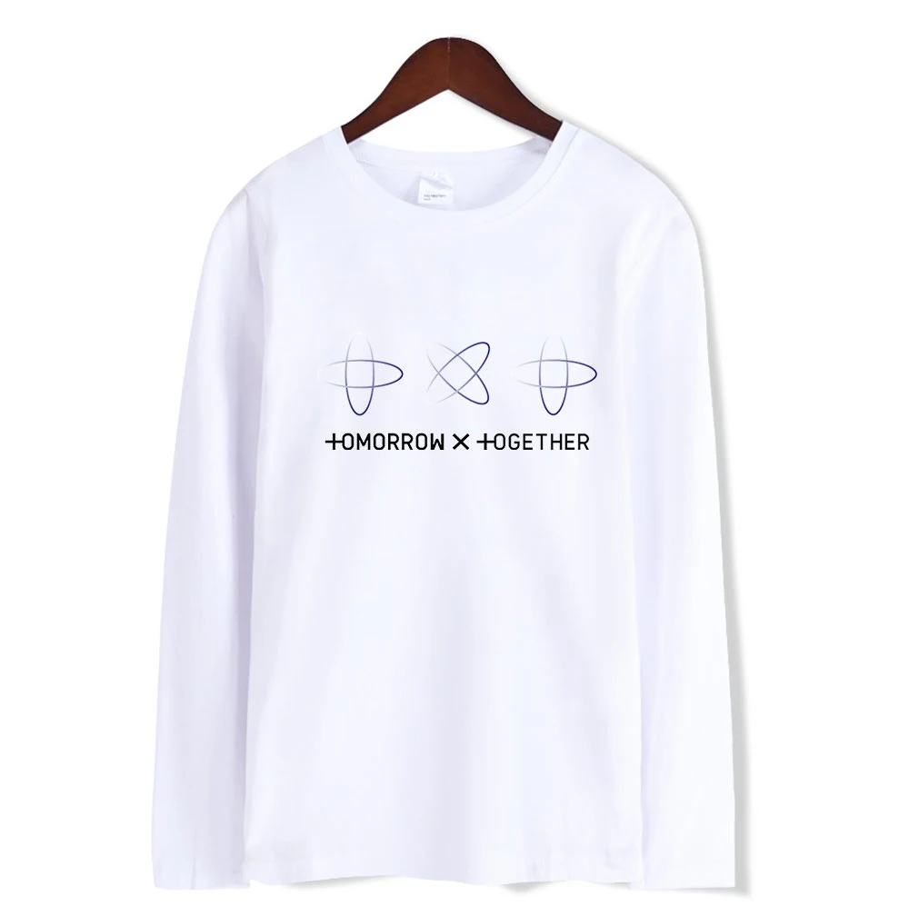 TXT завтра X футболка с принтом Kpop для мужчин и женщин Повседневная длинным рукавом