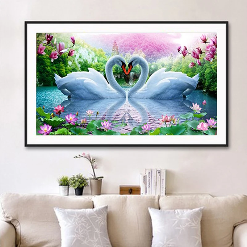 

Diamond Embroidery Animal Swan Cross Stitch 5D DIY Diamond Painting Needlework Diamond Mosaic rhinestones Home Decor gift