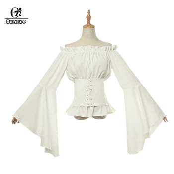 

ROLECOS Princess Lolita Shirt Renaissance Gothic Blouse Victorian Women Shirt Retro Party Summer Women Halloween