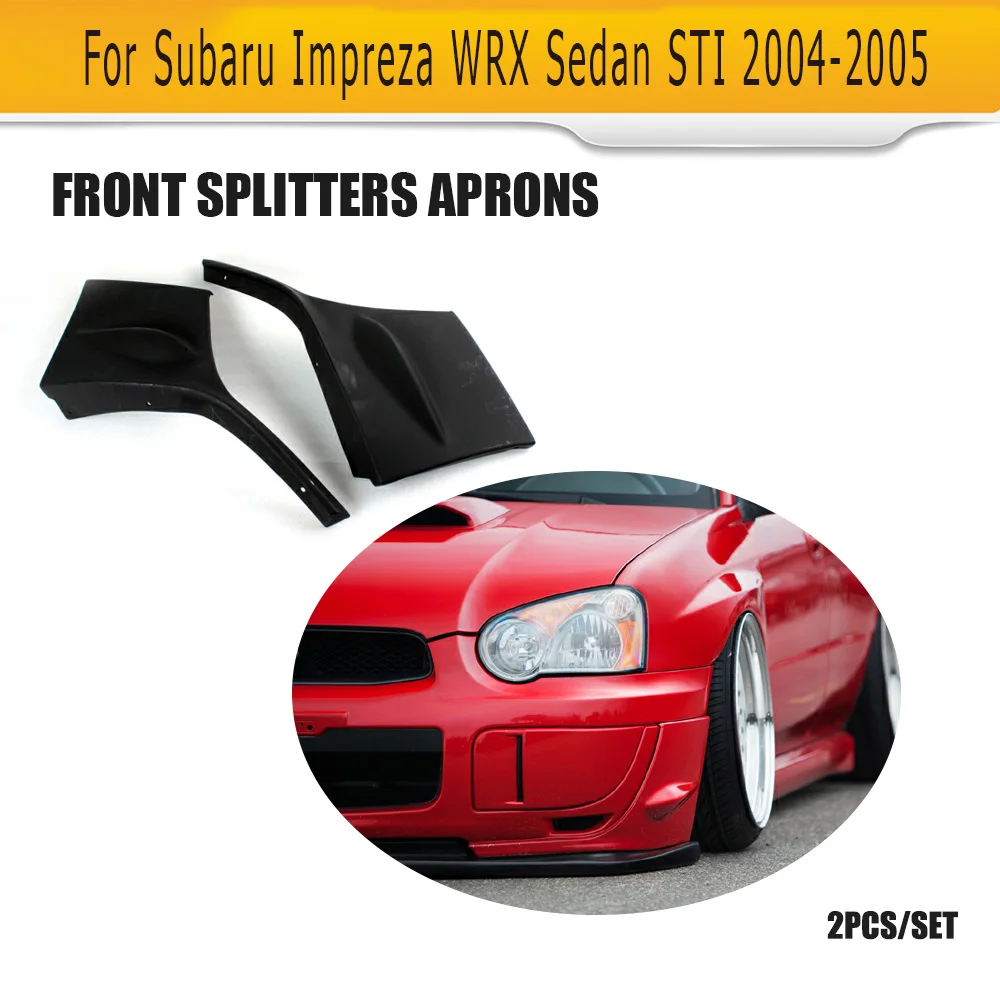 Side Skirt Body PU Bumper Apron Kit Strake Cap Spoiler for 02-07 Impreza WRX