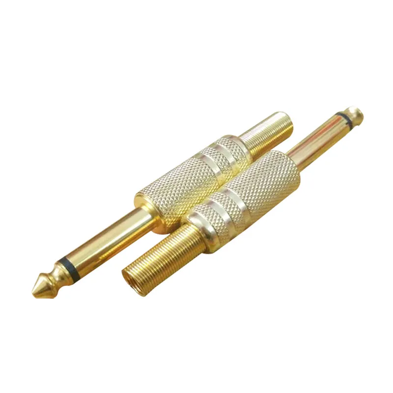 

10 Pcs Gold Plated 6.35mm Male Mono Jack Plug Headphones Audio Connector Soldering SGA998