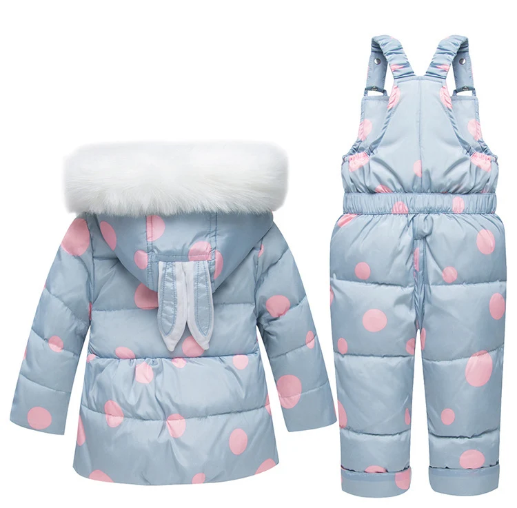 Россия-30 градусов, зимние комбинезоны для девочек, пуховое пальто детский зимний комбинезон, теплые костюмы для мальчиков, пальто+ комбинезон для От 1 до 3 лет