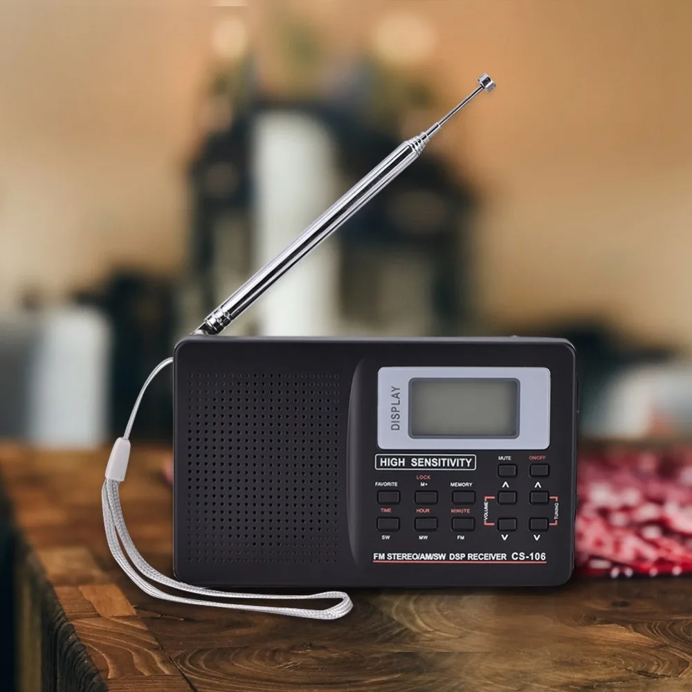 

Mini FM Radio Portable Radio Receiver Support FM/AM/SW/LW/TV Sound Full Frequency Radio Receiver Support Alarm Clock AM Radio
