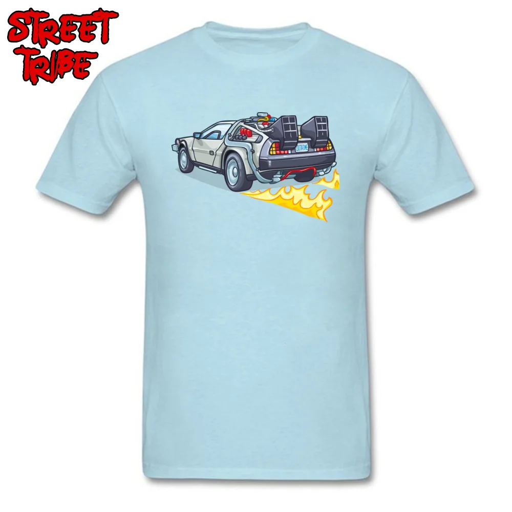 Men's Newest Tops Shirts Crew Neck Summer Fall 100% Cotton Top T-shirts Funny Short Sleeve delorean company decal Tops T Shirt delorean company decal light