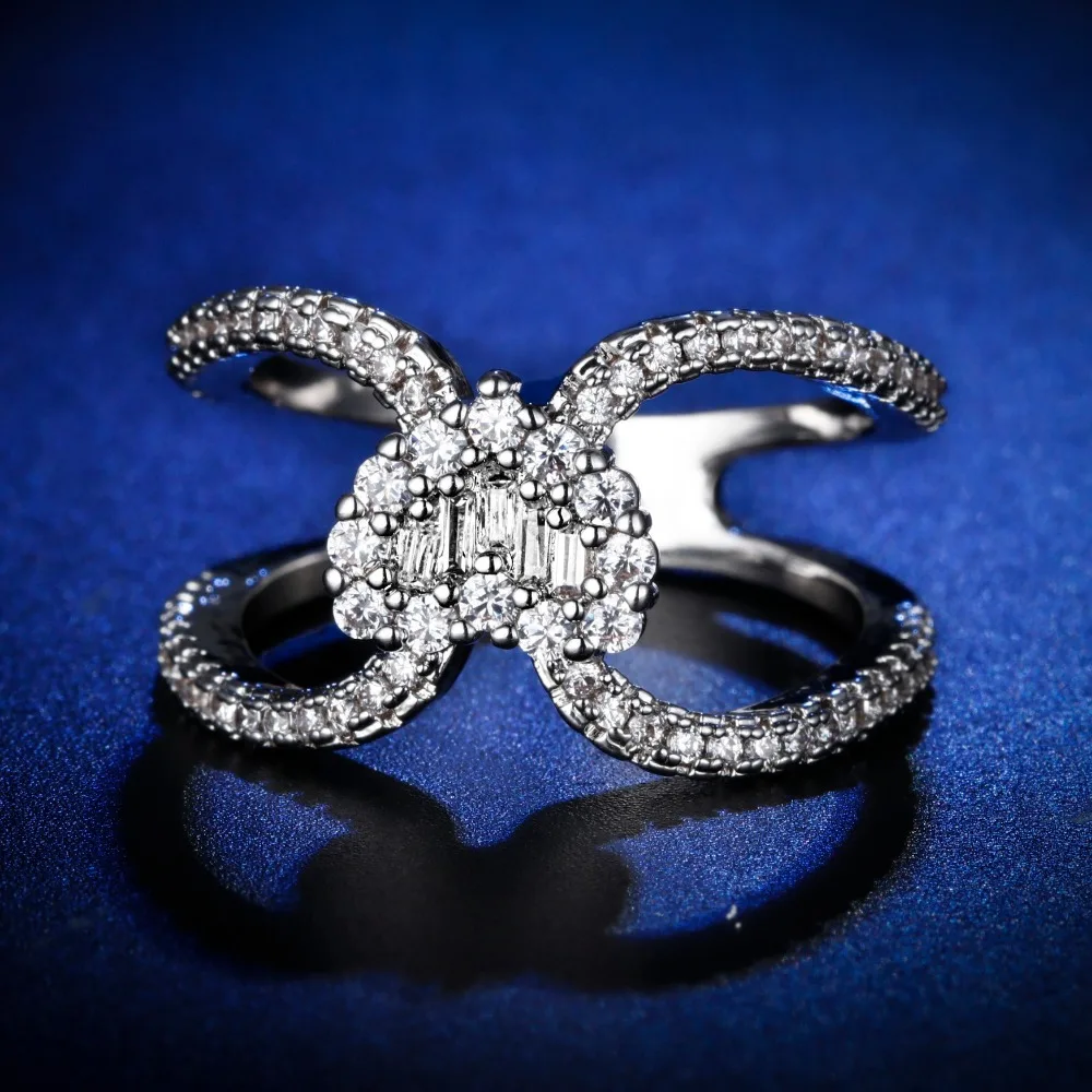 

Original Design Gorgeous cz unique style top quality hollow out heart Ring Cubic Zirconia Hot Ins sterling silver 925