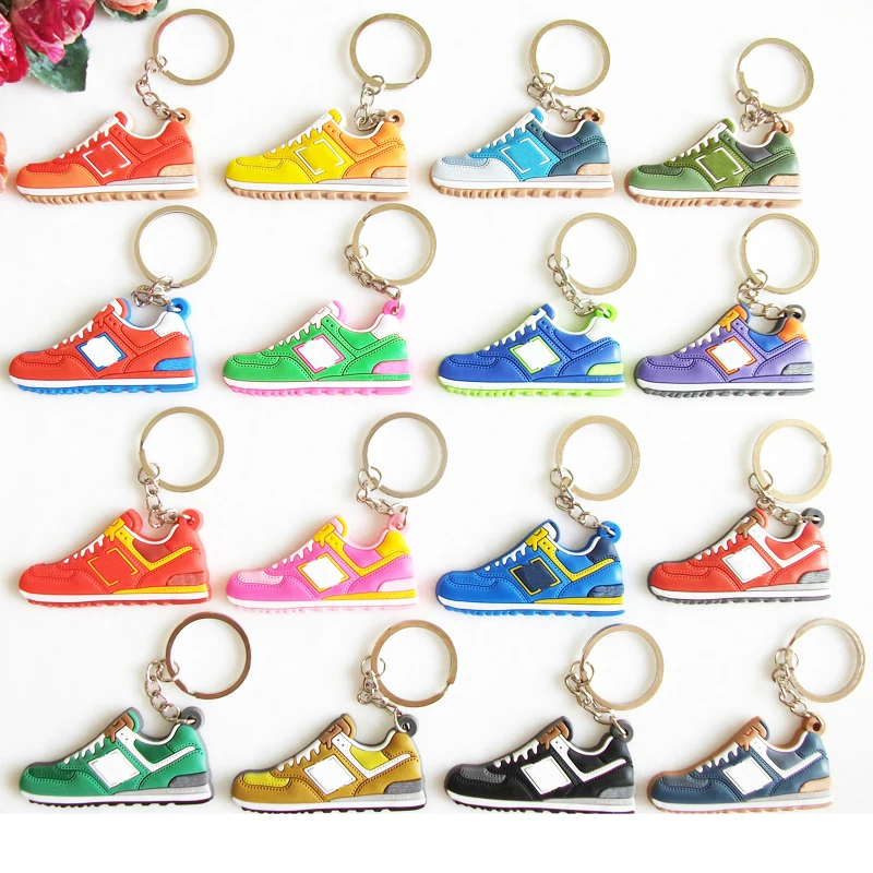 

Mix 16pcs/lot Cute New 574 Key Chain Jordan Keychain Silicone Sneaker Key Chain Kids Key Rings Women Key Holder