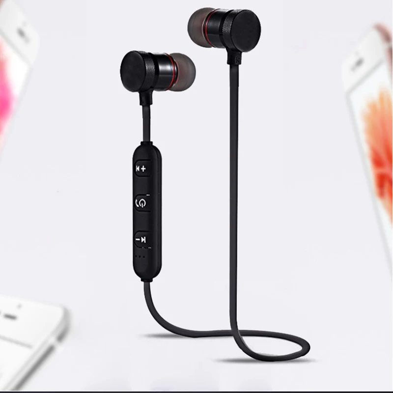 Беспроводные Bluetooth наушники Металлические Магнитные спортивные стереонаушники