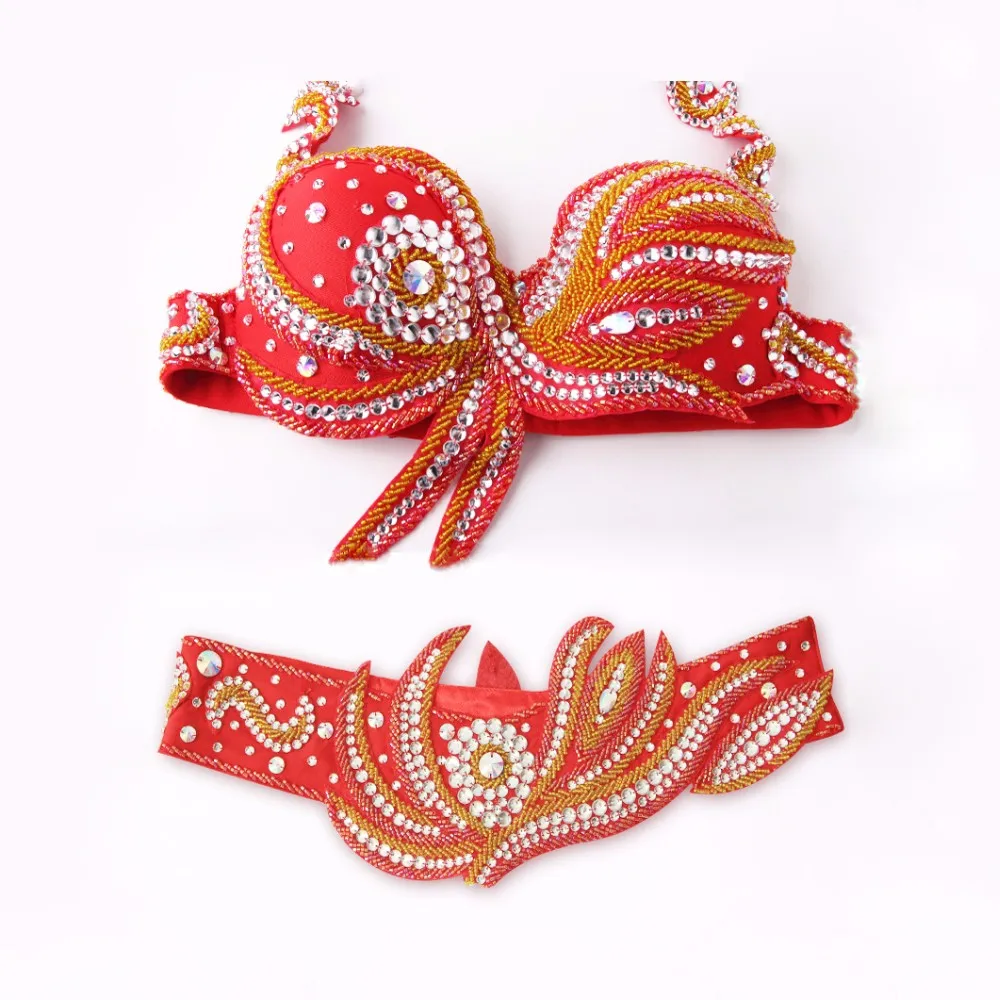 2 pieces Suit Stage Performance Luxury Belly Dancing Egyptian Costumes Oriental Style Rhinestone Dance Bra Belt | Тематическая