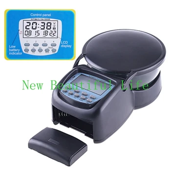 

Digital Automatic Aquarium Tank Fish Feeder Brand Black Mini 4 Feeding Times Setup Fish Food Feeder Timer With Package Box