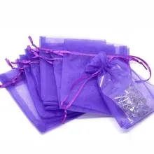 Бесплатный shiipng! 500 шт./лот темно-фиолетовый органзы свадебный подарок Сумки и Чехлы 9x7 см