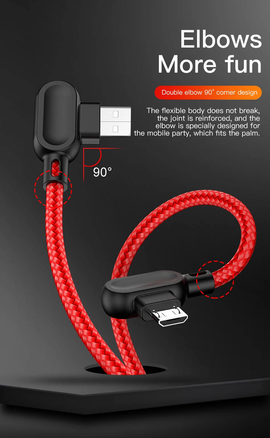 !ACCEZZ 90 Degree Micro USB Cable Fast Charging For Xiaomi Redmi Note 5 Pro Samsung S6 S7 Huawei Tablet Android Data Sync Cables (7)