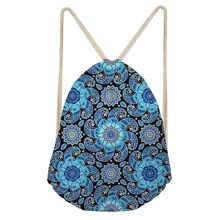 Fashion Boho Style Pattern Woman Drawstring Bags Vintage Floral Design Girls Softback Backpacks Big Storage Sack BagSumka