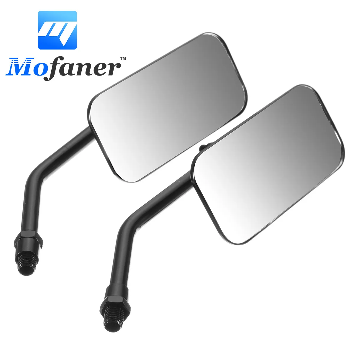 

1Pair Classic Retro Motorcycle Square RearView Mirror For Harley Thruxton Bonneville