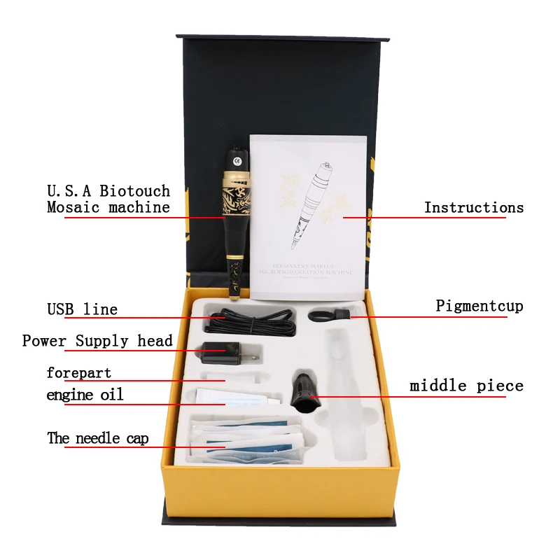 Высокое качество, Перманентный макияж, золотой дракон, тату-машина, комплекты, Тайвань,, Перманентный макияж, машина для бровей, тату-пистолет