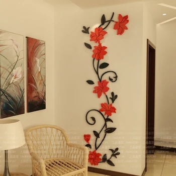 

DIY Flowers Wall Stickers Acrylic Sticker Home Decoration Accessories 3d Butterfly Wall Sticker Modern Design for Living Room