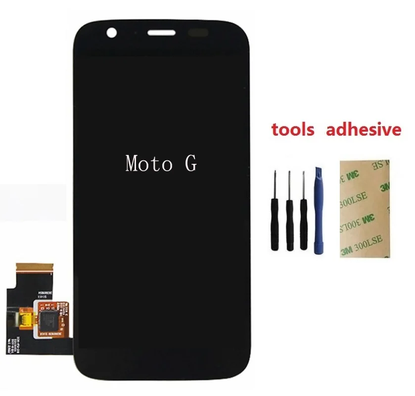 

For Motorola Moto G XT1032 XT1033 4.5 inch LCD Display + Front Touch Screen Sensor Digitizer Assembly + Sticker + Kits